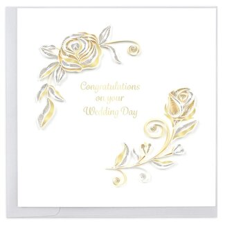 Vietnam Quilled Card - Wedding White Rose