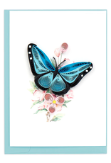 Vietnam Quilled Butterfly & Pink Flowers Mini Card, Vietnam