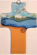 Ecuador Fused Glass Mountain Cross, Ecuador