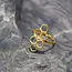 India Adjustable Brass Honeycomb Ring