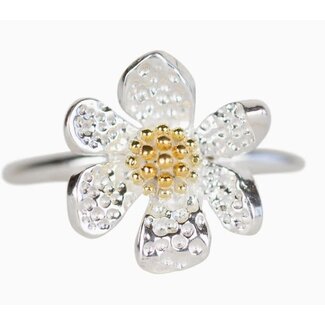 India Ring - Silver Flower