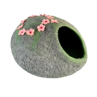 Nepal Felt Cat Cave - Cherry Blossom