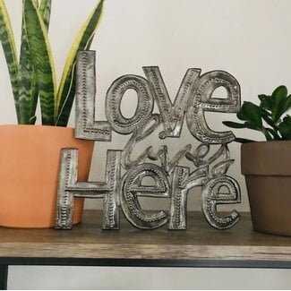Haiti Cut Metal Steel Drum Wall Art - Love Lives Here