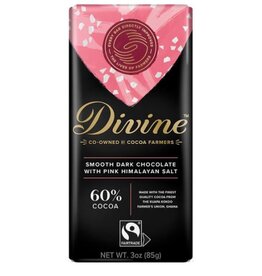 Ghana Divine Pink Himalayan Salt 60% Dark Chocolate Bar 85g