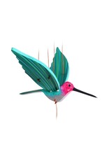 Colombia Green & Pink Anna's Hummingbird Flying Mobile