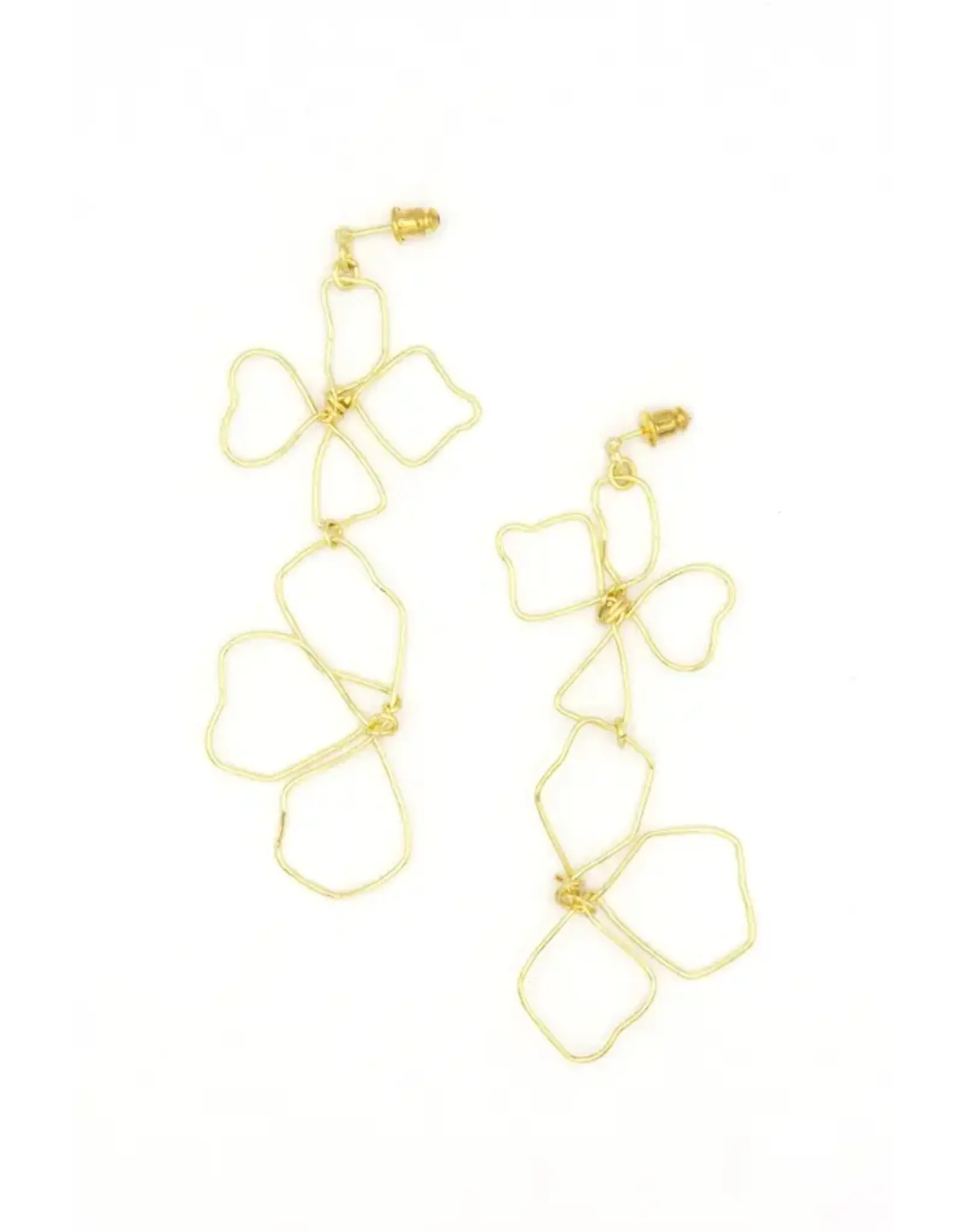 India Continuous Line Art Wildflower Earrings, India