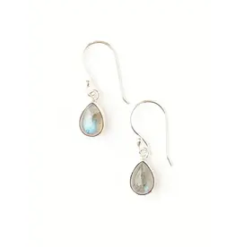 India Dewdrop Dangle Labradorite Earrings, India