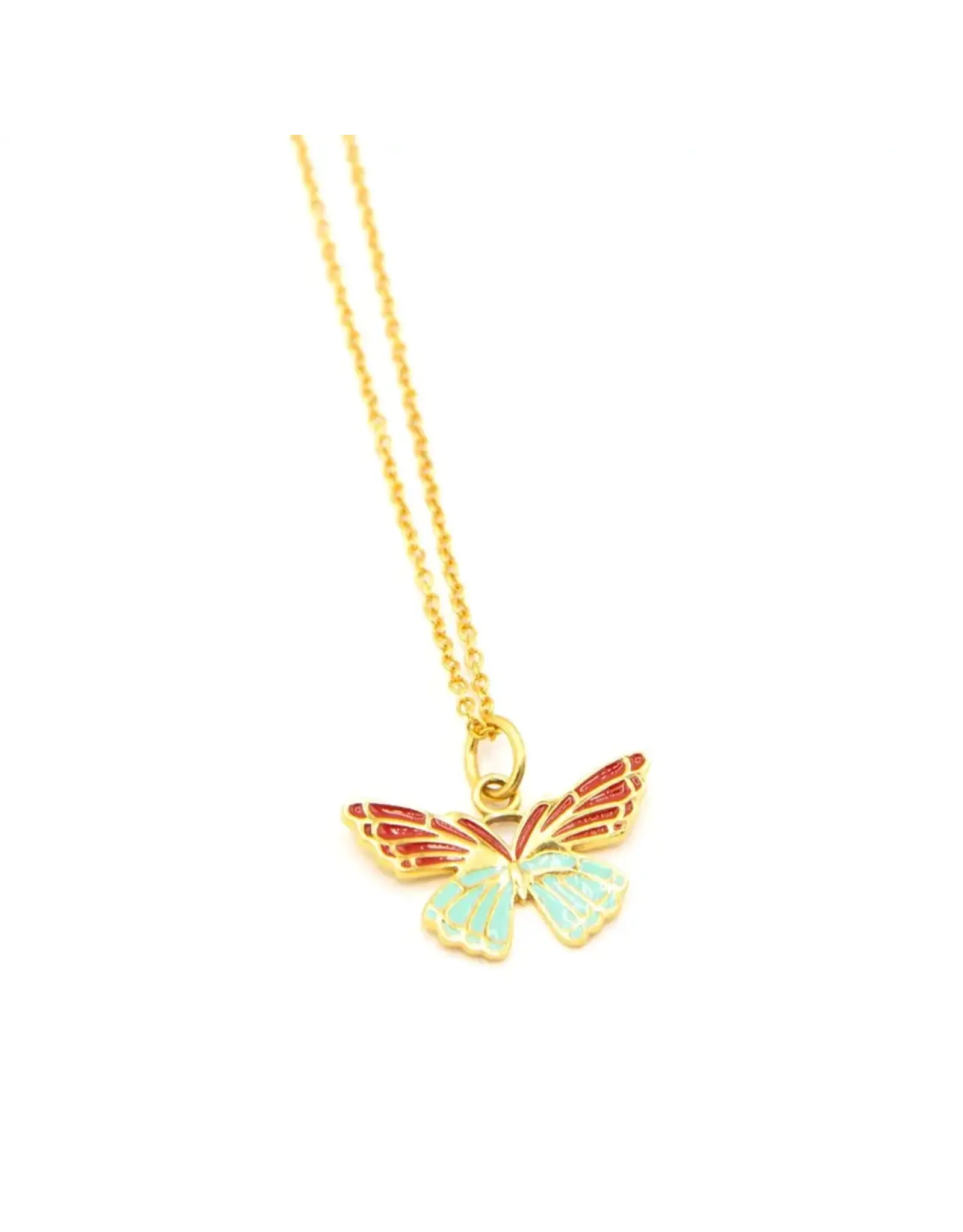 India CLEARANCE Fly Free Butterfly Enamel Necklace, India