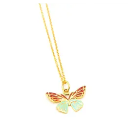 India Fly Free Butterfly Enamel Necklace, India