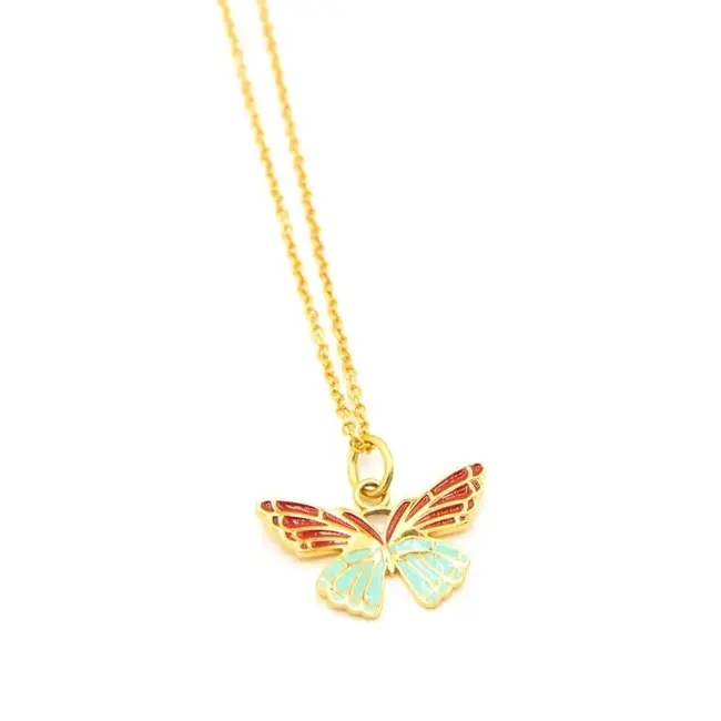 CLEARANCE Fly Free Butterfly Enamel Necklace