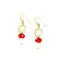 India Glass Charm Mushroom Earrings