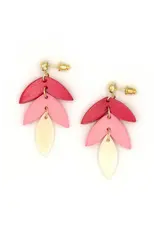 India Pink Caladium Bone Earrings, India
