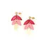 India Pink Caladium Bone Earrings
