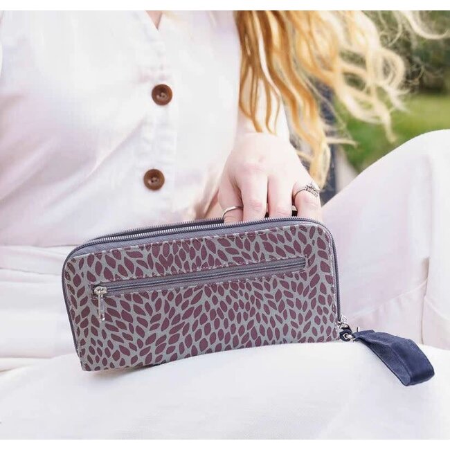 Plum Leaves Travel Wallet