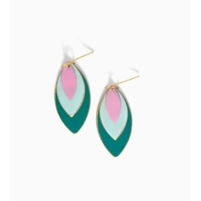 Spring Tones Leaf Earrings
