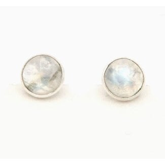India Earrings  - Full Moonstone Stud