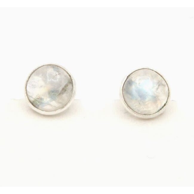 Full Moonstone Stud Earrings