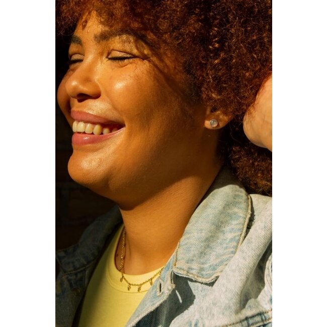 Full Moonstone Stud Earrings