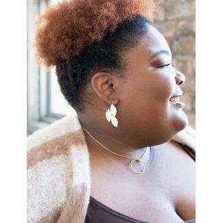 India Bone Leaf Earrings