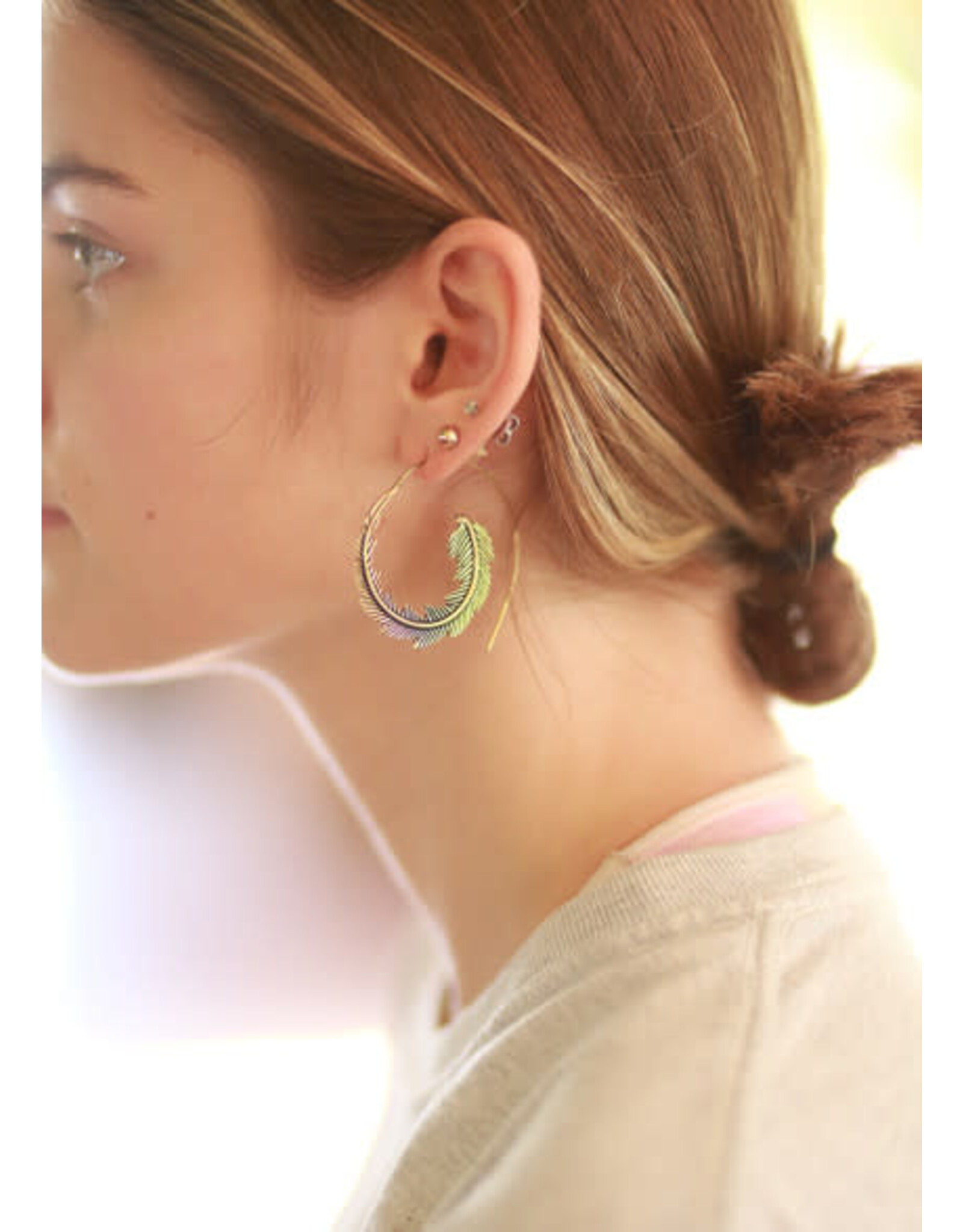 India Phoenix Earrings - Brass, India