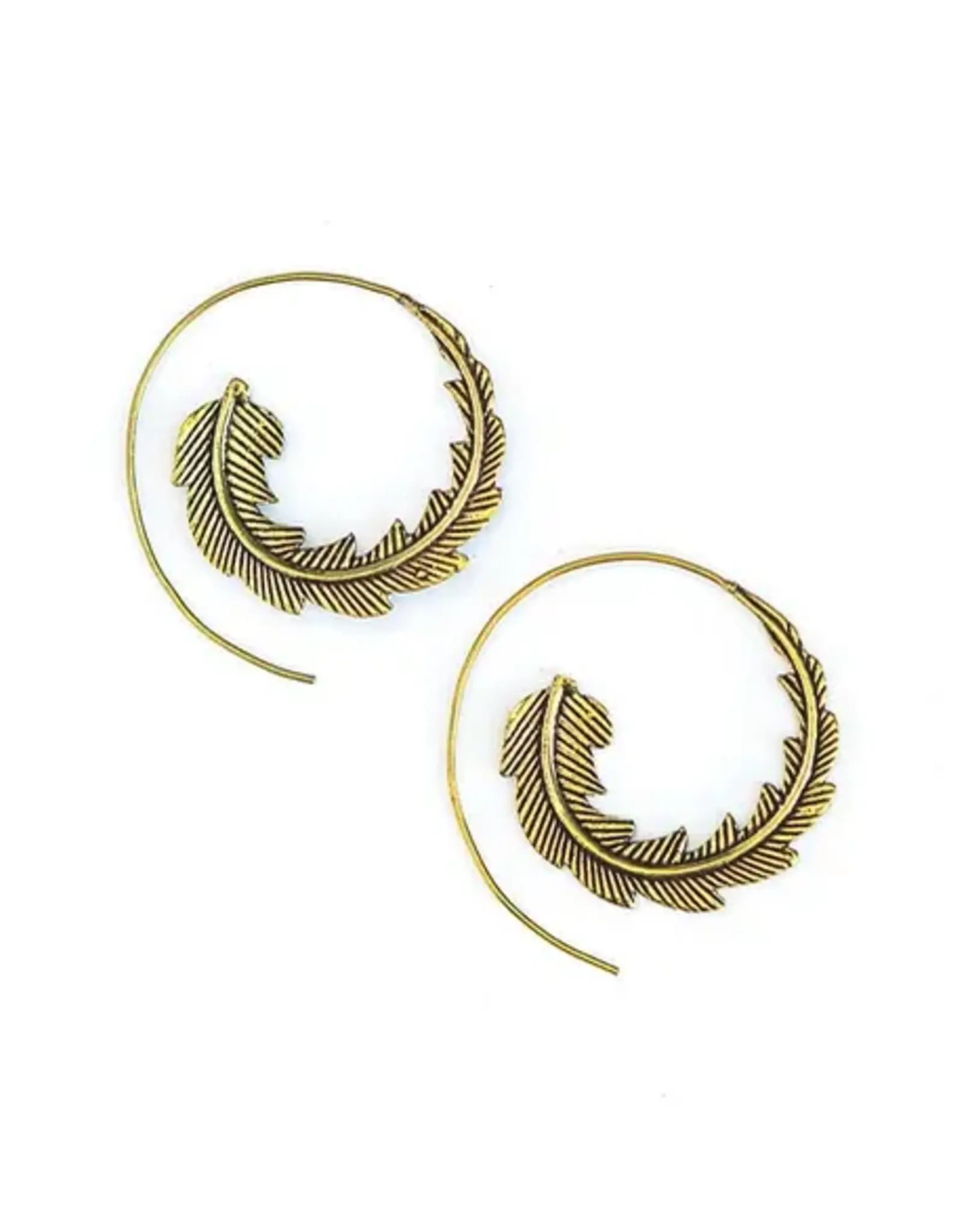 India Brass Phoenix Earrings, India