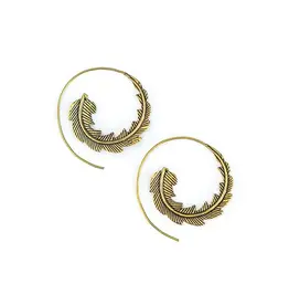 India Brass Phoenix Earrings, India