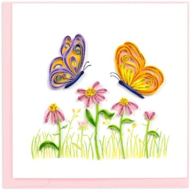 Quilled Card - Bright Butterflies