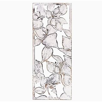 Indonesia Wood Whitewash Wall Art - Bougainvillea