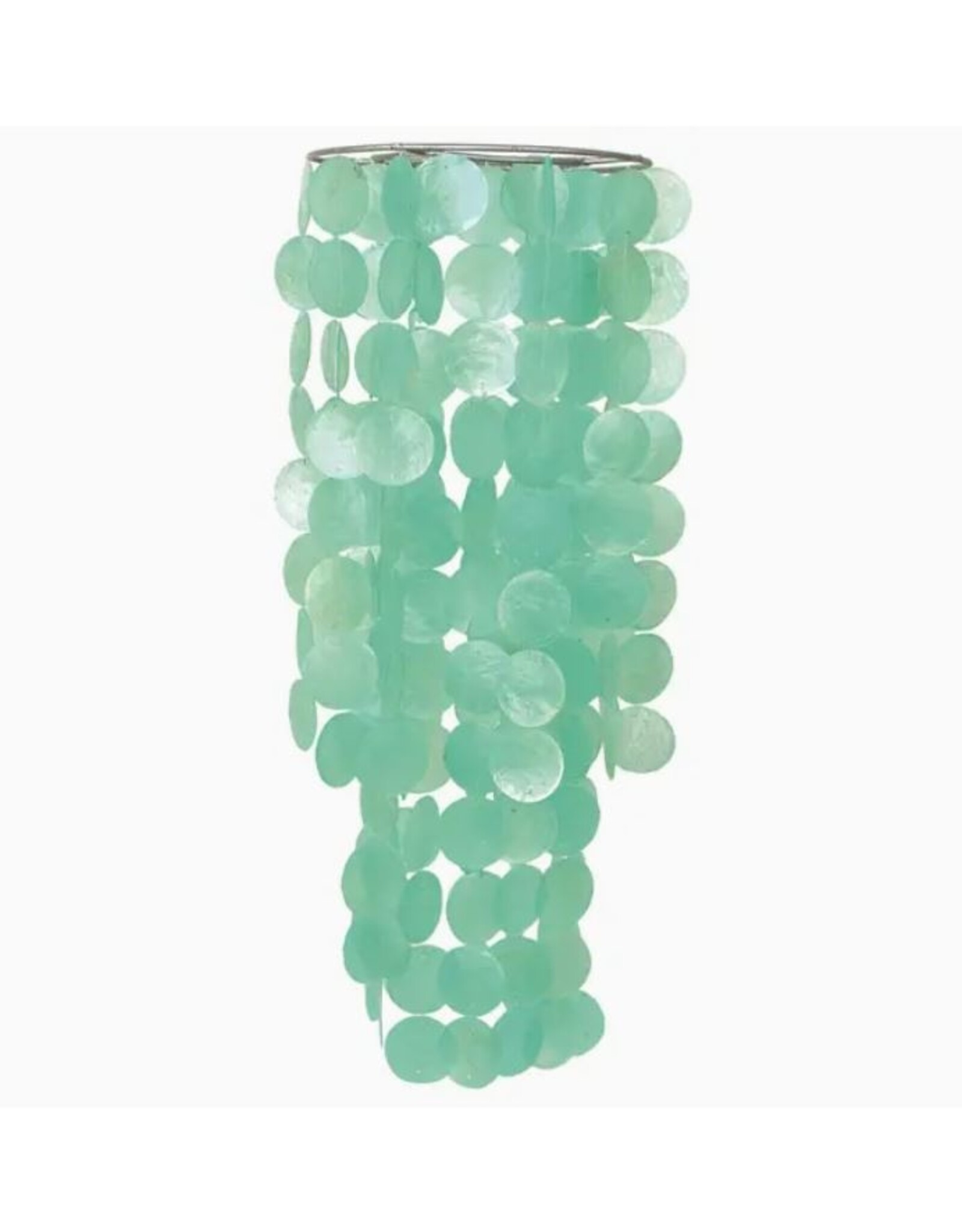 Indonesia Capiz Chandelier - Turquoise