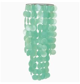 Indonesia Capiz Chandelier - Turquoise