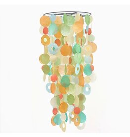 Indonesia Capiz Chandelier - Tropical Flowers