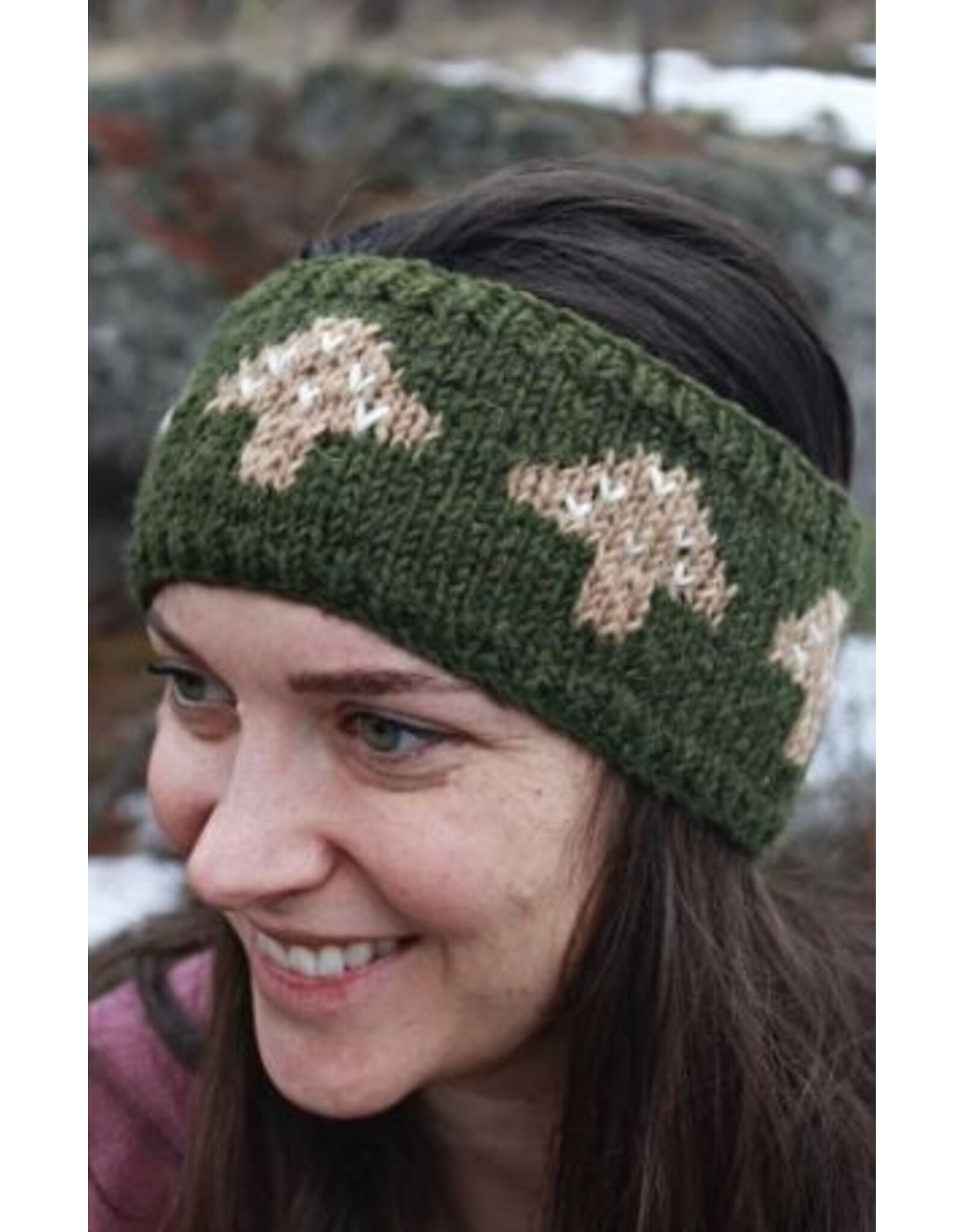 Nepal Fleece Lined Knit Wool Mushroom Headband
