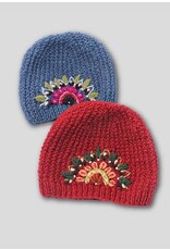 Nepal Embroidered Knit Wool Hat w/ Beading