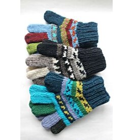 Nepal Handknit Wool Gloves - Patterned, Nepal