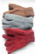 Nepal Fleece Lined Knit Wool Gloves - Solid