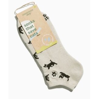 India Ankle Socks That Save Cats - Beige