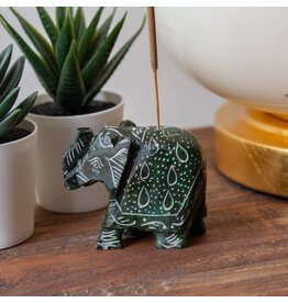 India Elephant Soapstone Incense Holder