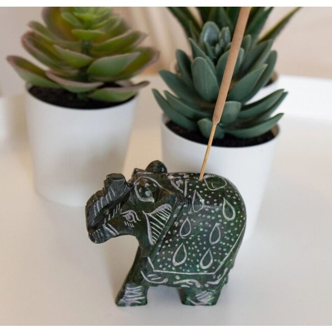 Elephant Soapstone Incense Holder