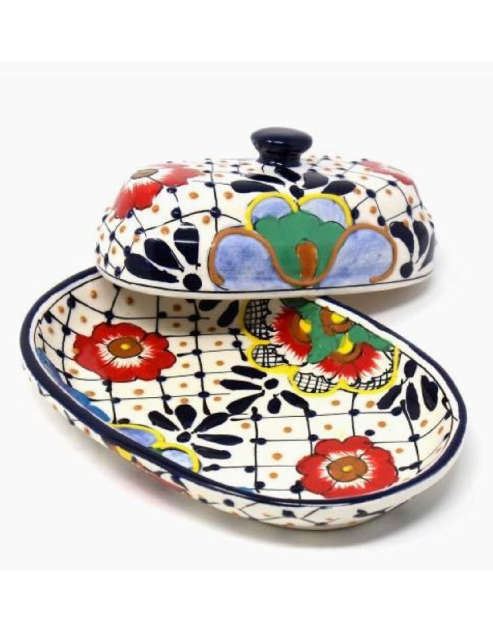 Mexico Encantada Butter Dish - Dots & Flowers