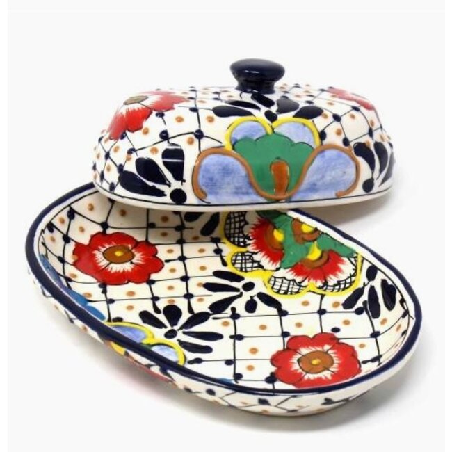Encantada Butter Dish - Dots & Flowers