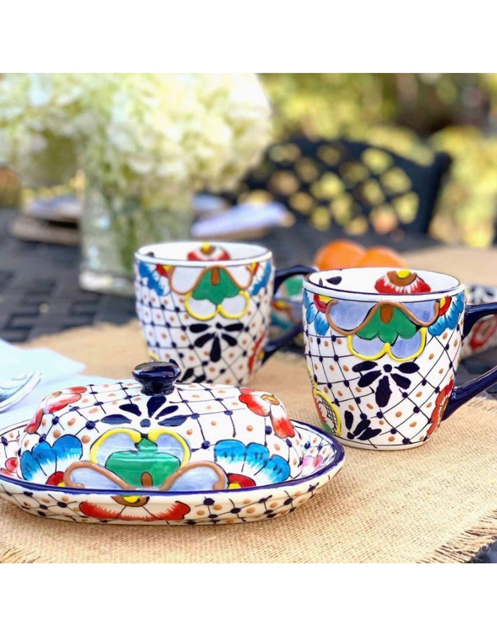 Mexico Encantada Butter Dish - Dots & Flowers