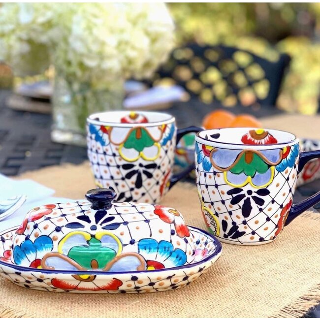 Encantada Butter Dish - Dots & Flowers