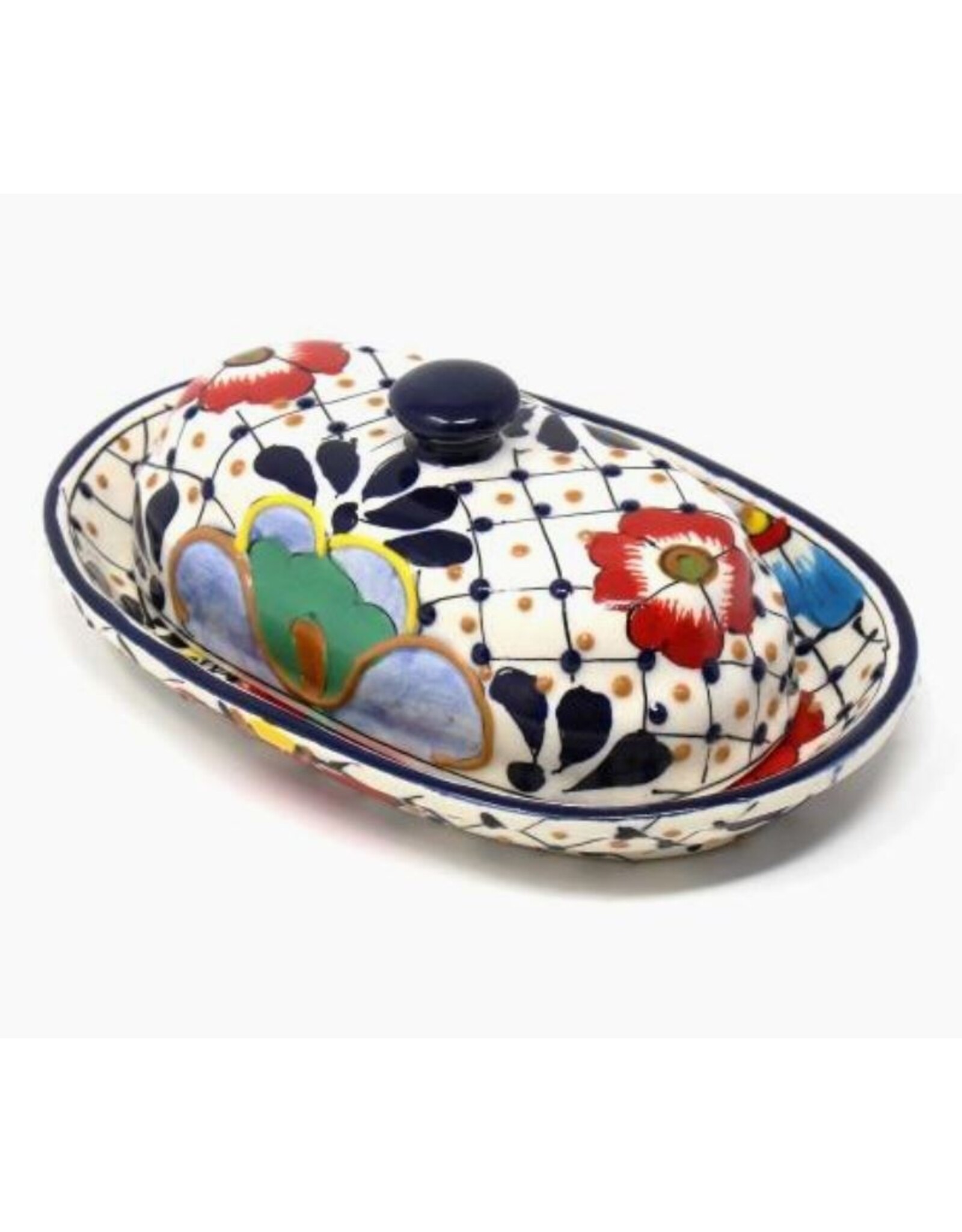 Mexico Encantada Butter Dish - Dots & Flowers
