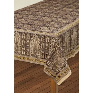 India Black Kalamkari Tablecloth (60x90)