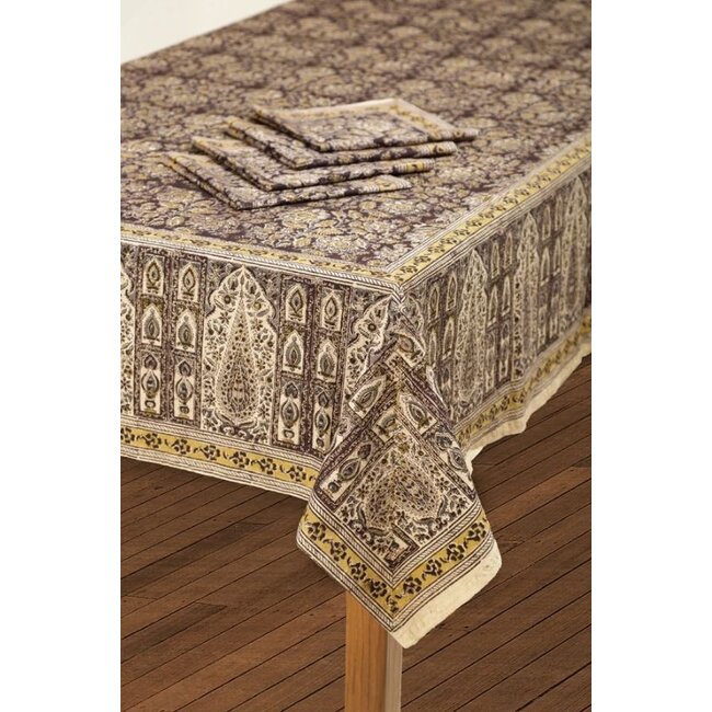 Black Kalamkari Tablecloth (60x90)