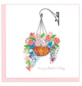 Vietnam Quilled Mother's Day Hanging Flower Basket Greeting Card, Vietnam