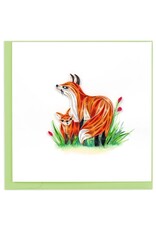 Vietnam Quilled Fox & Cub Card, Vietnam
