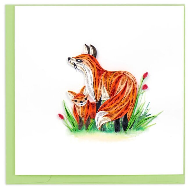 Quilled Card - Fox & Cub
