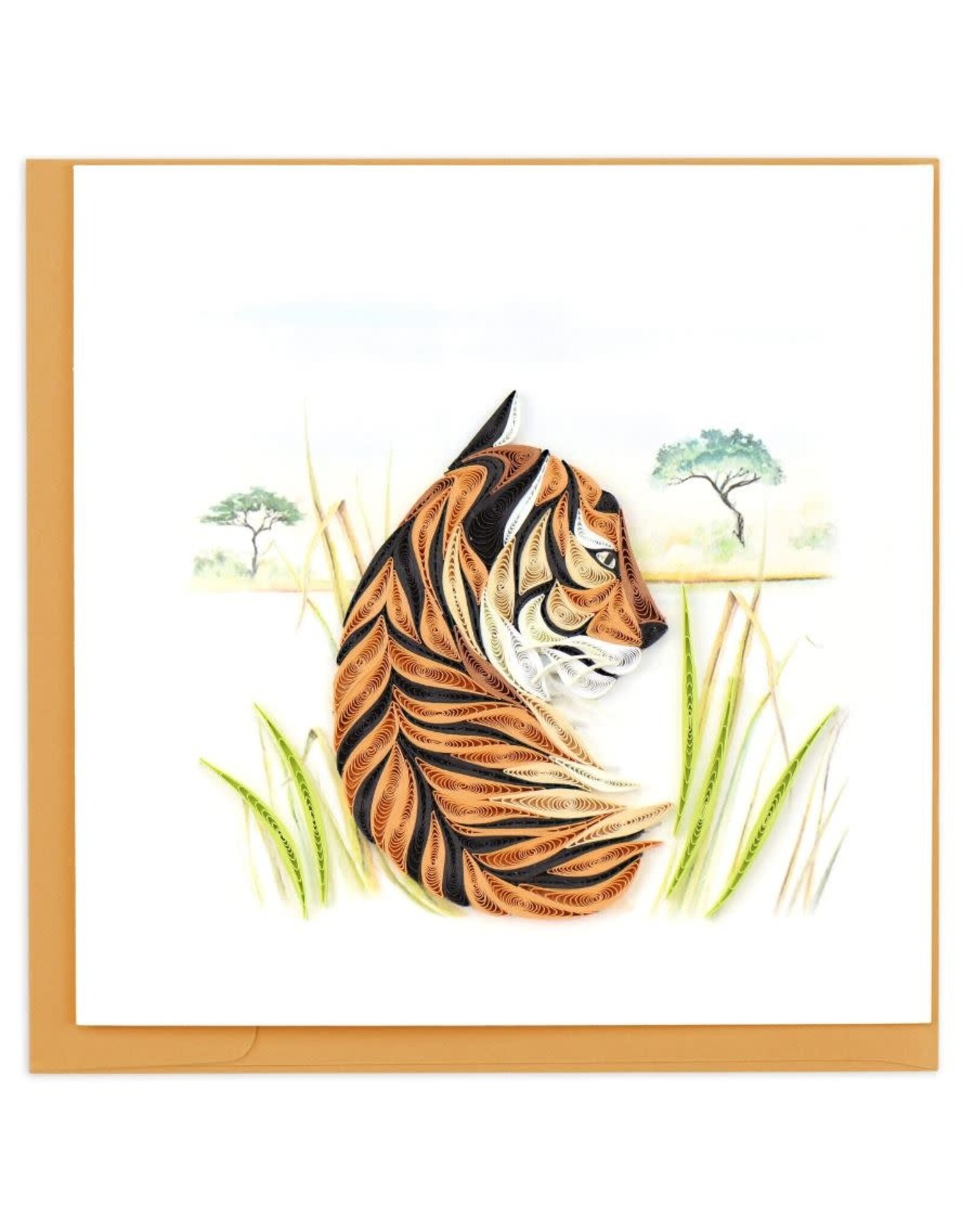 Vietnam Quilled Bengal Tiger Greeting Card, Vietnam