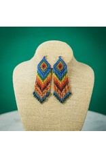 Guatemala Rainbow XL Beaded Earring, Guatemala